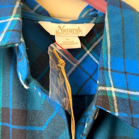 Natural Reflections Plaid Flannel Button Up Shirt Relax XL Western Layered Top - Picture 12 of 13